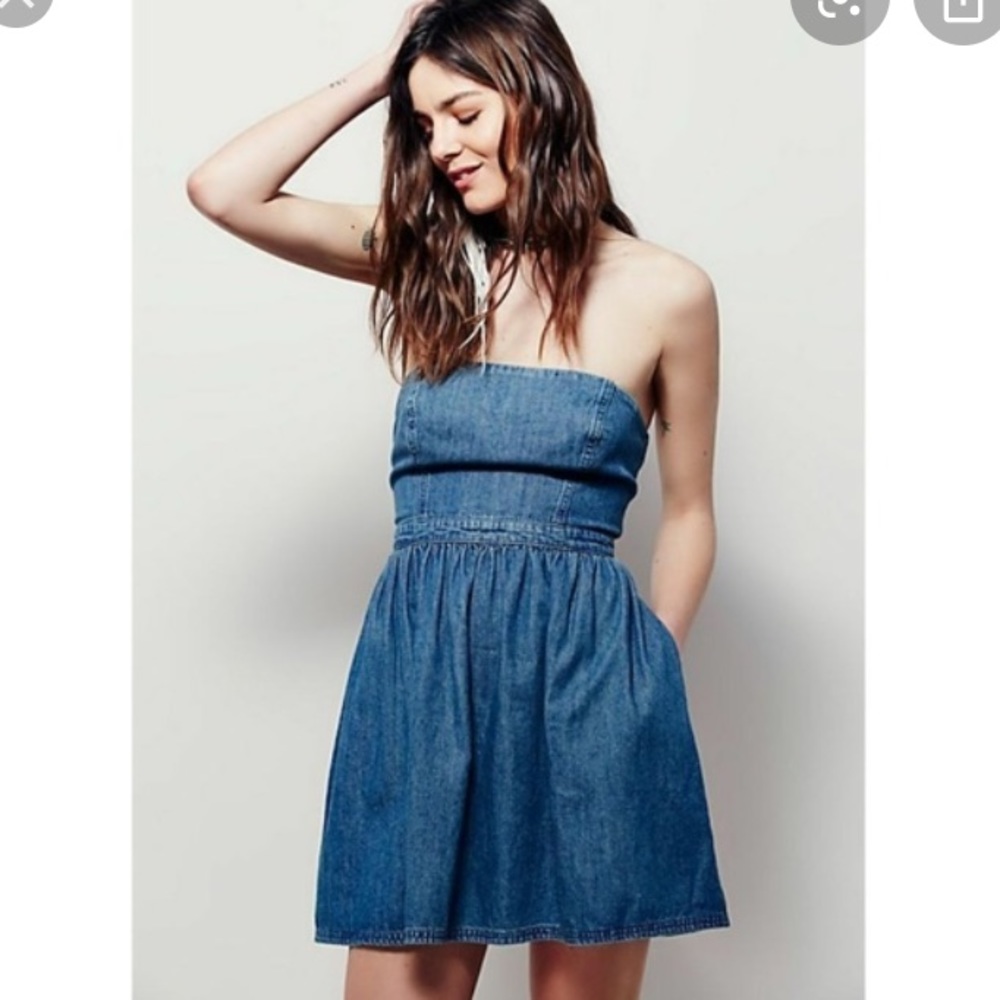 Free People Darling Denim Mini Dress